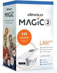 Productafbeelding Devolo Magic 2 LAN triple Ethernet LAN Wit 1 pc(s) (2400 Mbit/s)