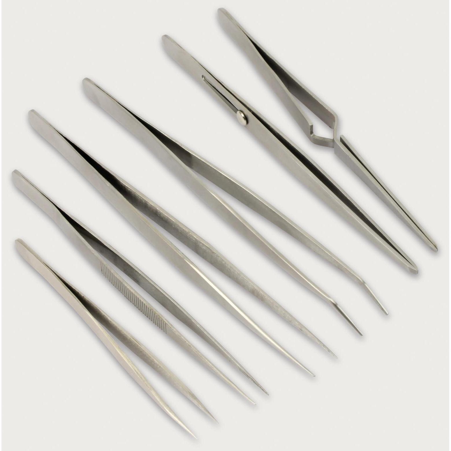 Eneroid, Pinzette, Edelstahl Präzisions-Pinzetten Set, 6 teilig