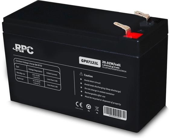 Njoy RPC Akkumulátor - GP07121L (12V/7Ah, T1/F1, zárt, gondozás mentes, AGM) (7000 mAh)