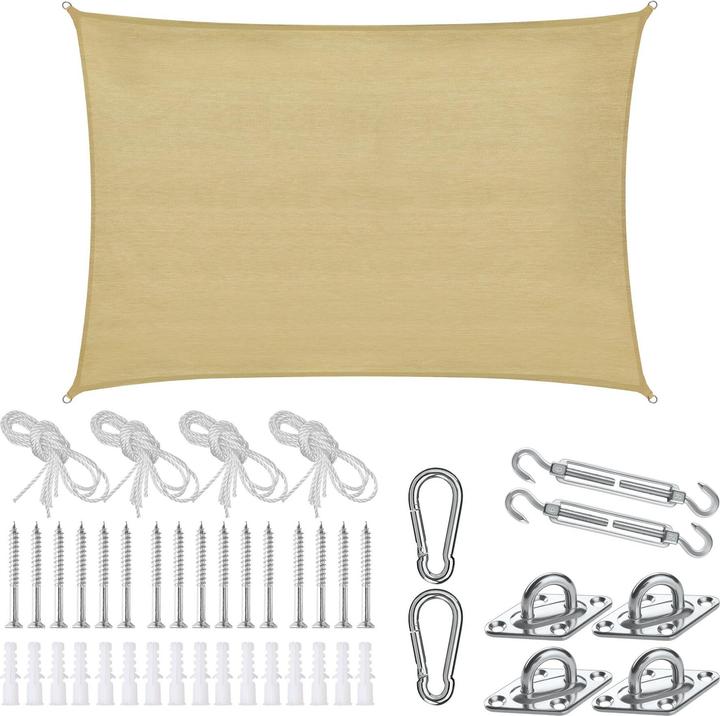 tectake Tenda parasole Sunny, materiale HDPE resistente alle intemperie con protezione UV