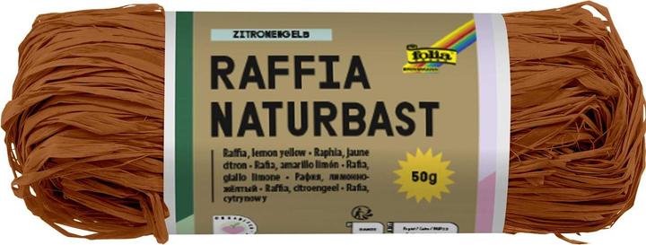 Actual product image Folia Bringmann Natural Bast Raffia 50g Roe Brown (Gift ribbon, 1 x)