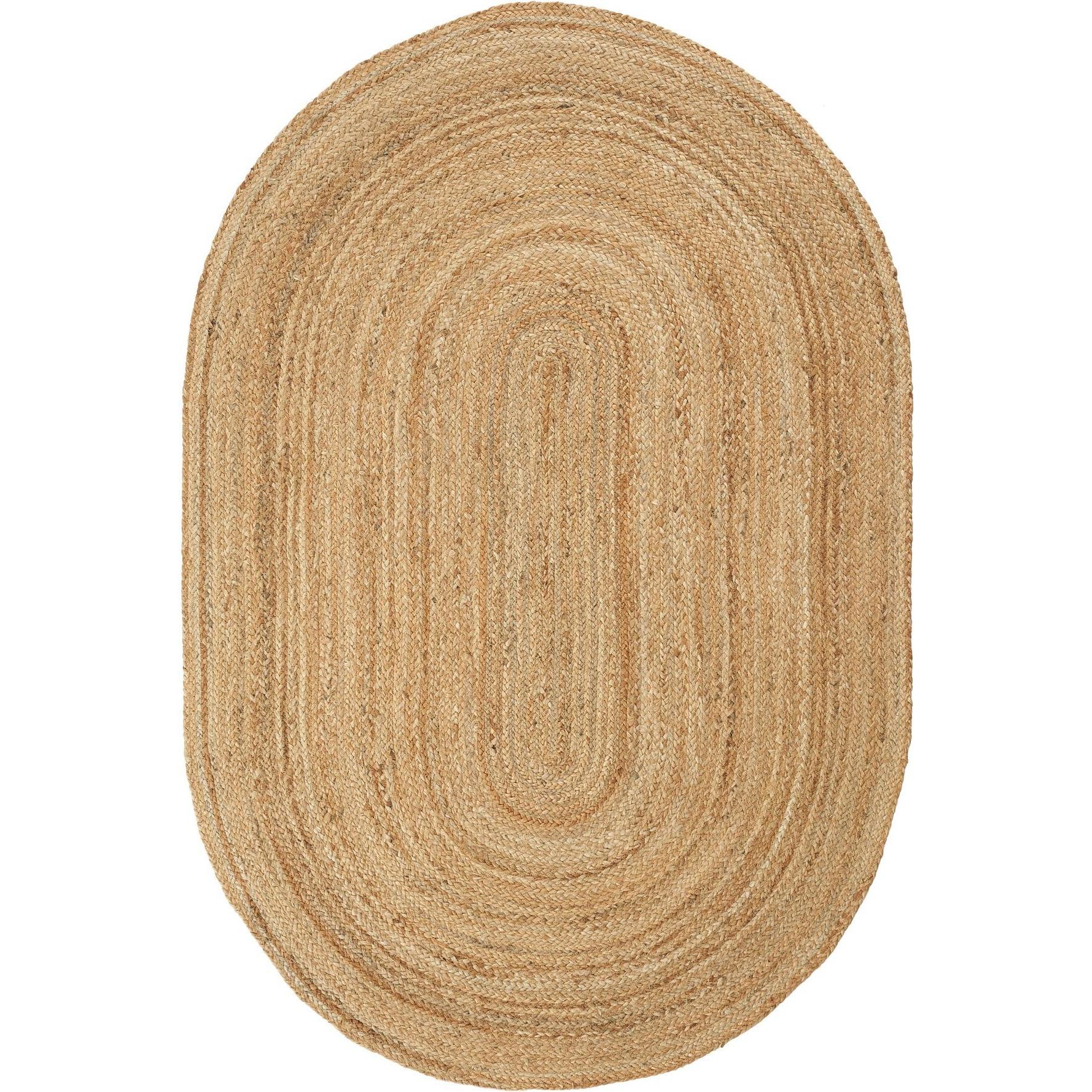 Conceptum Hypnose, Teppich, Vime 100% JUTE Rectangular Oak Beige Jute Underside Knitting Pattern Handmade Weaving (80 x ...