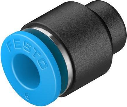 Image du produit Festo Obturateur, air comprimé / eau, polybutylène téréphtalate (PBT), 18.5mm, Ø6 mm, raccord instantané (Raccord de tuyauterie)