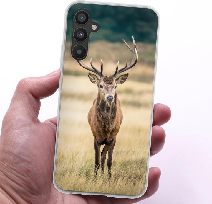 Produktbild DeinDesign Silikon Hülle für Samsung Galaxy A34 5G Handyhülle Case Smartphone Schutzhülle Hirsch Wald Wiese (Samsung Galaxy A34 5G)