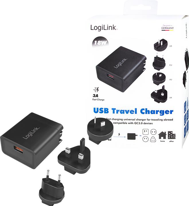Immagine prodotto LogiLink Caricabatterie da viaggio USB (18 W)
