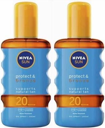 Immagine prodotto NIVEA Sun Protect & Bronze Oil Spray (Olio abbronzatura, SPF 20, 200 ml, 150 g)