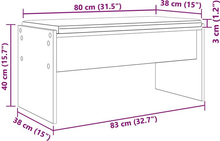 Produktbild vidaXL Flurbank (38 cm)