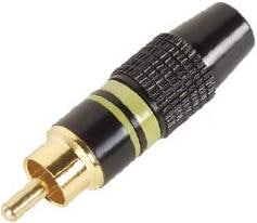 Velleman Rca Plug Male Gold Tip Black Housing Yellow Ring