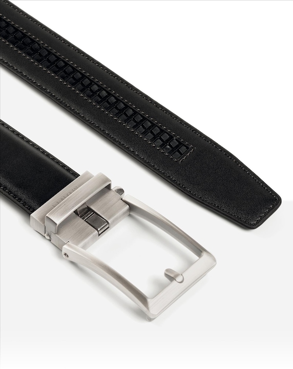 Actual product image Monti Leather belt STANFORD 3.5 cm wide, automatic buckle, infinitely variable (110)