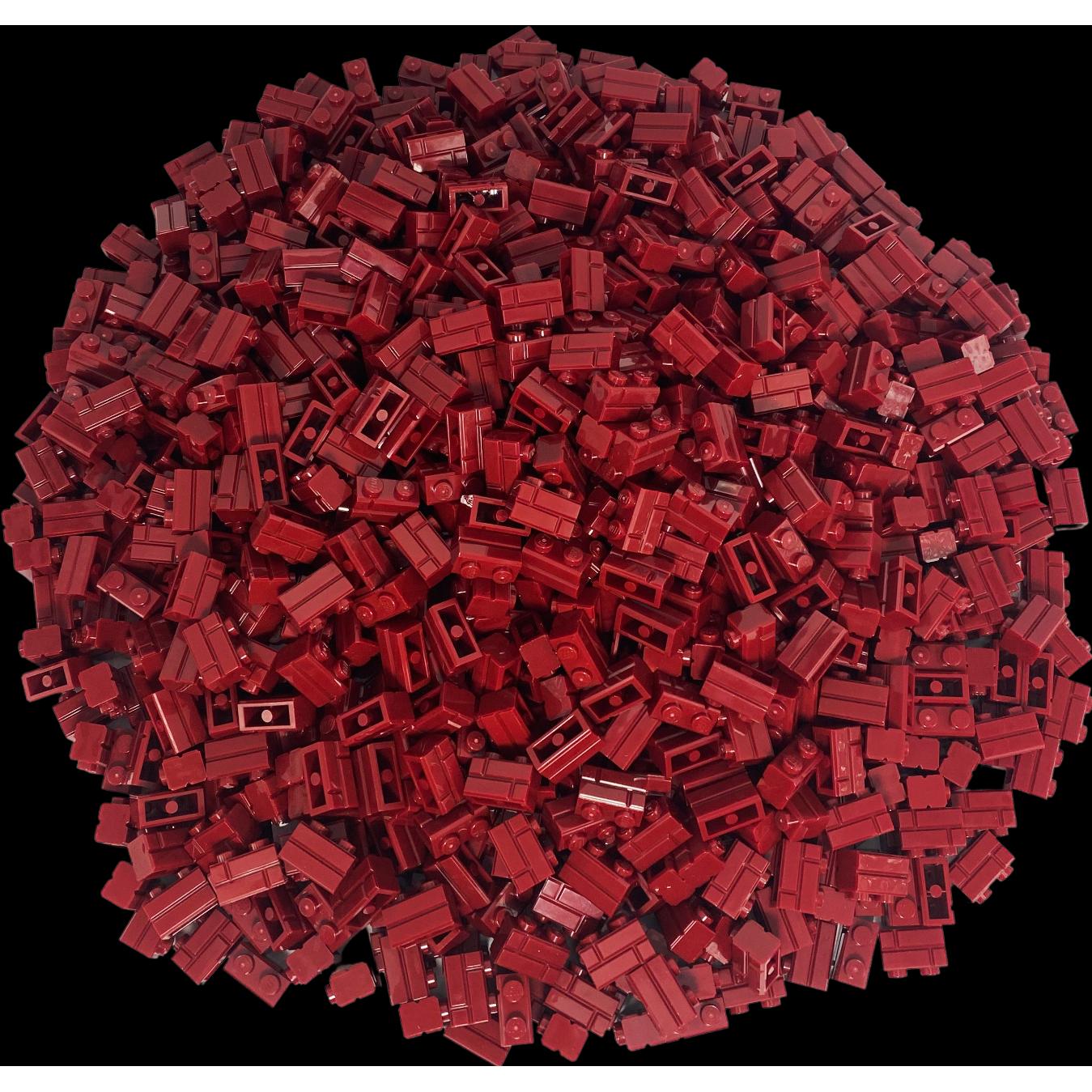 LEGO 1x2 Mauersteine Dunkelrot - 100 Stück - Dark red brick 98283 (98283, LEGO Zubehör)