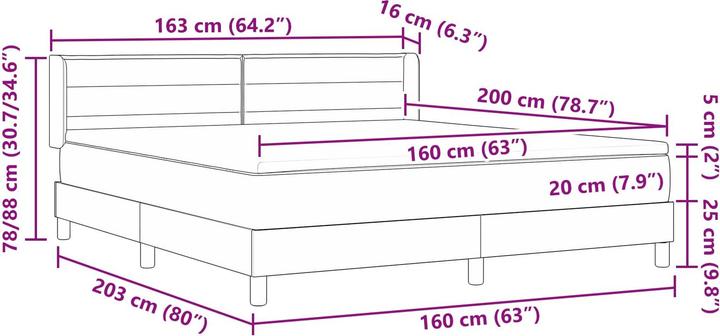 Immagine prodotto vidaXL Boxspringbett (160 x 200 cm)