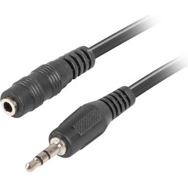Lanberg CA-MJFJ-10CC-0030-BK, 3.5mm, Männlich, 3.5mm, Weiblich, 3 m, Schwarz (3 m), Audio Kabel