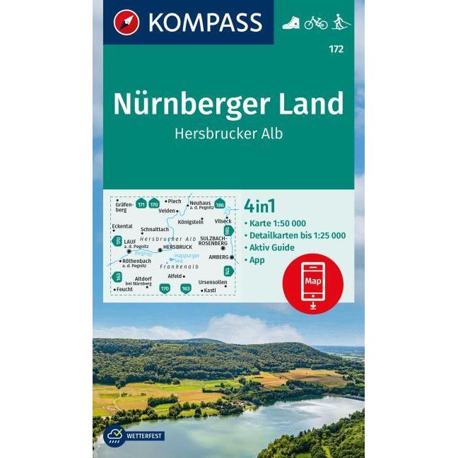 Kompass Wanderkarte 172 Nürnberger Land, Hersbrucker Alb 1:50.000 (32890132)