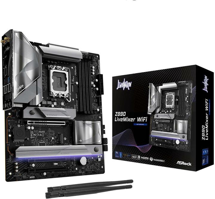 Image du produit AsRock Z890 LiveMixer WiFi Intel DDR5 S1851 (LGA 1851, Intel Z890, ATX)