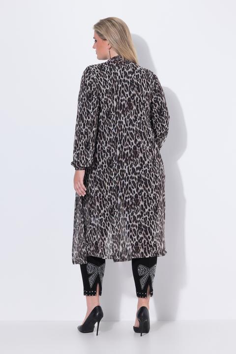 Produktbild Miamoda Mesh-Longjacke, transparent, Leomuster, offene Form (58)
