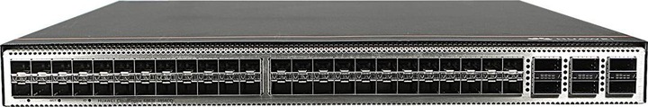 Actual product image Huawei CE6863E-48S6CQ switch 5GE SFP28 0GE QSFP28 2xAC power modules 4xfan modules port-side (100 ports)