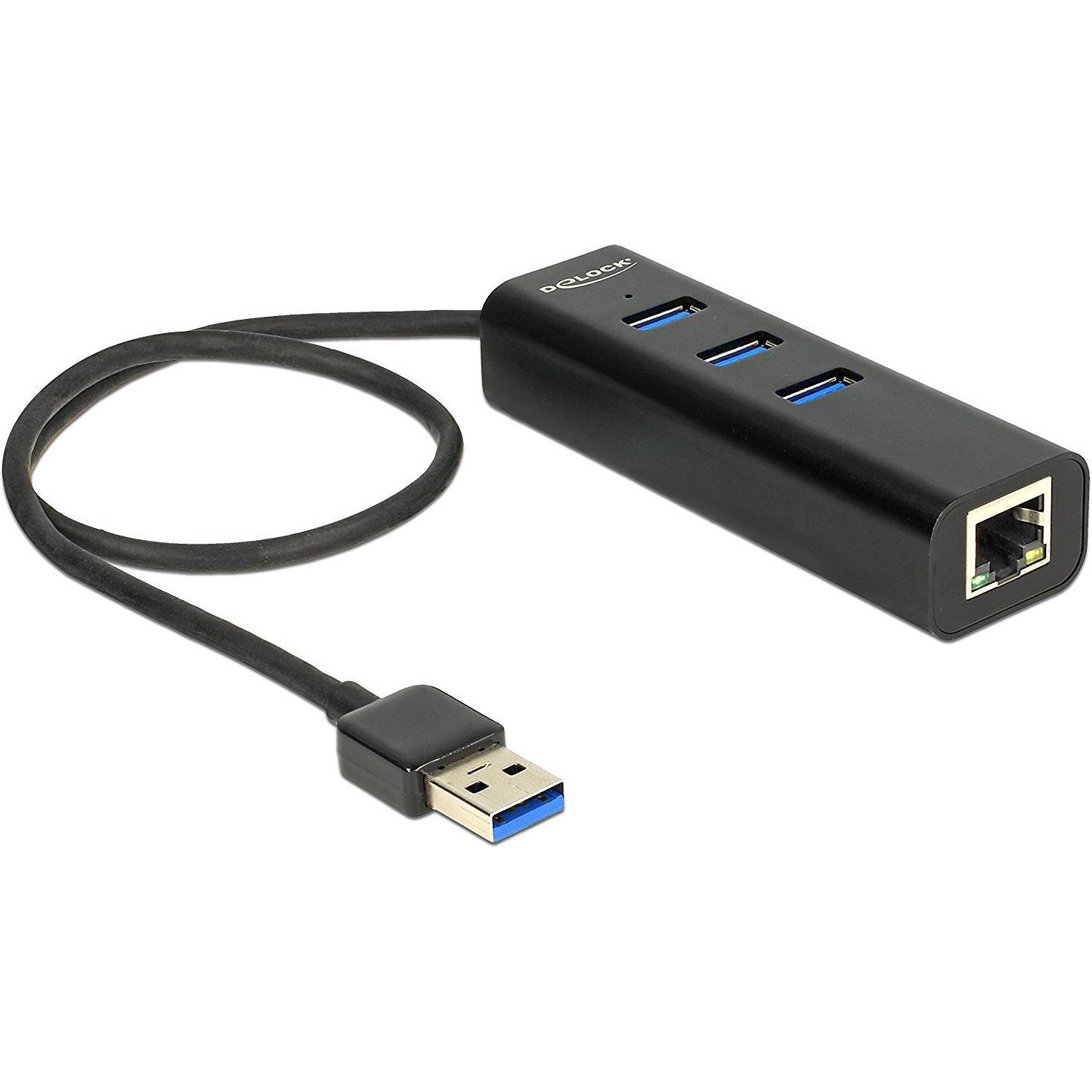 Delock USB 3.0 Hub (USB-A, 4 Ports), Dockingstation + USB Hub, Schwarz