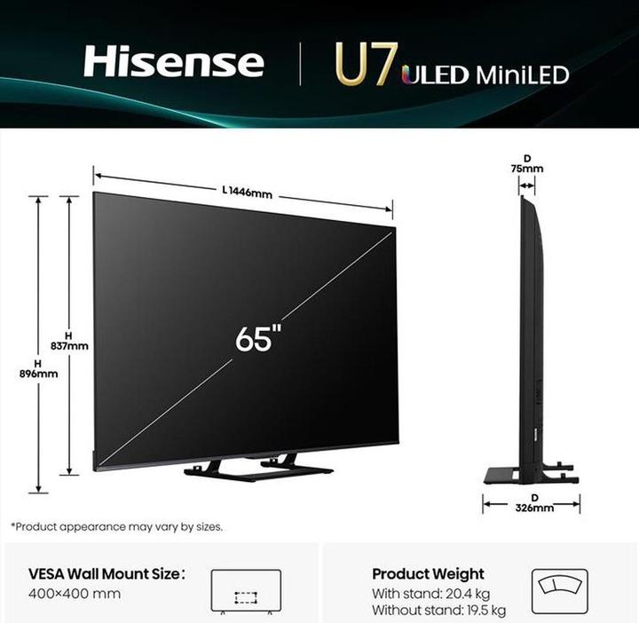 Hisense 65U79Q Fernseher 65 Zoll Serie U7 (65", U7K, Mini-LED, 4K)