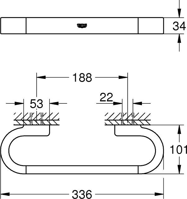 Produktbild Grohe Wannengriff Selection hard graphite poliert 41064A00
