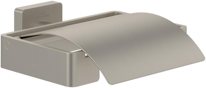 Actual product image Villeroy & Boch Elements - Striking toilet roll holder with lid, 131 x 115 x 45 mm