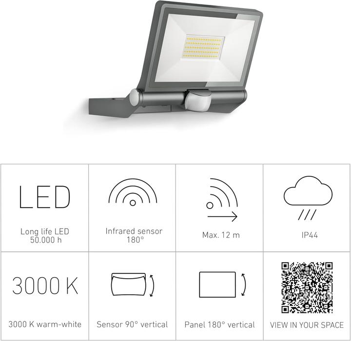 Actual product image Steinel LED Sensor-Switched Floodlight XLED ONE XL (4400 lm, IP44)
