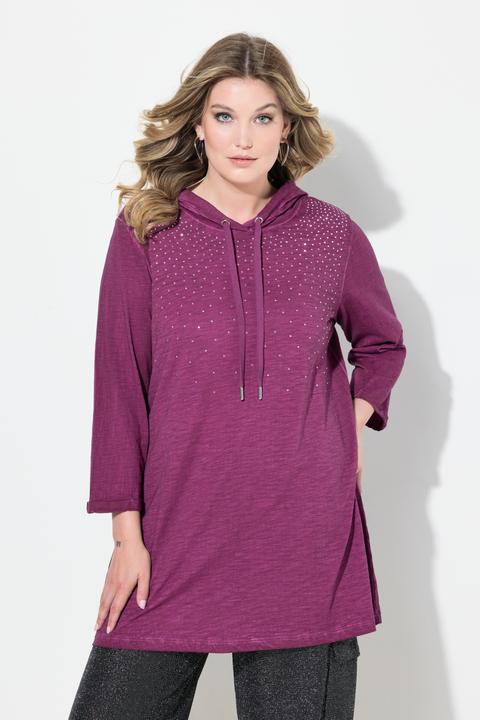 Produktbild Miamoda T-Shirt, A-Linie, ColdDyed, Strass-Verlauf, Kapuze (46)