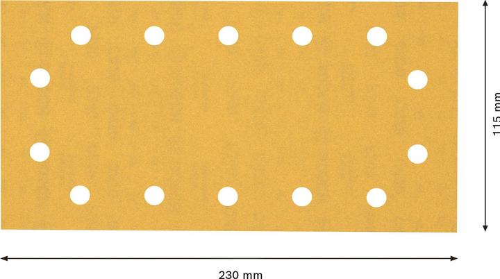 Productafbeelding Bosch Professional Zubehör Expert C470 Schuurpapier met 14 gaten voor vlakschuurmachine, 115 x 230 mm, G 240, 10 stuks. (240)