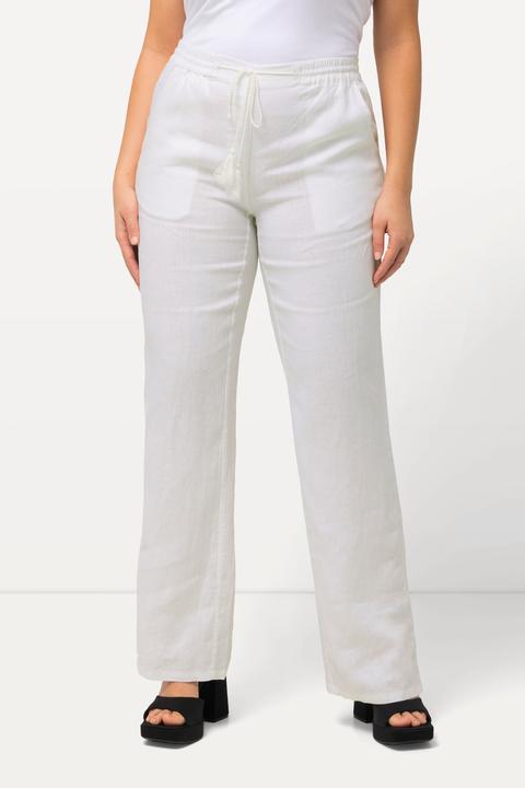 Produktbild Ulla Popken Leinenhose Mary, Elastikbund, weites, gerades Bein (46)