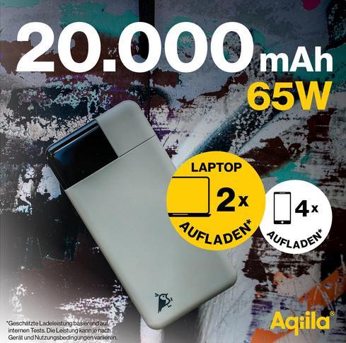 Produktbild Aqiila Powerbird B20B+ - Powerbank 20000 mAh, 65W - Moss (20000 mAh, 65 W, 74 Wh)