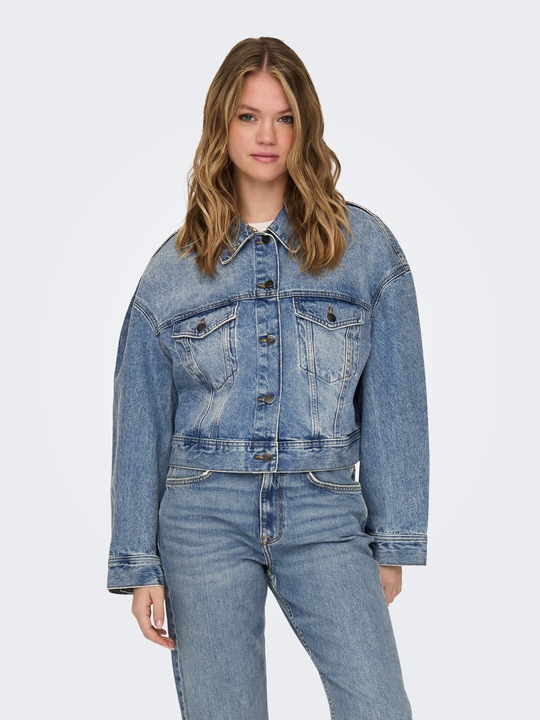 Produktbild Only Fly-Away Kragen Tief angesetzte Schulter Jacke Jeansjacke (L)