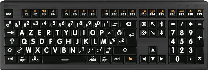 Immagine prodotto Logickeyboard XL-Print Astra 2 Bianco su Nero FR (Mac) (FR, Cablato)