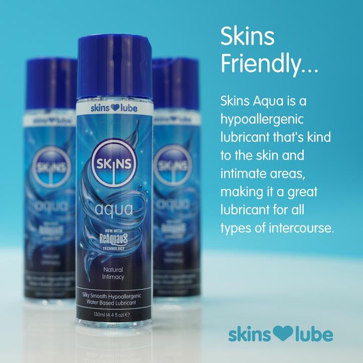 Actual product image Skins Aqua" Natural Intimacy 130ml reactivatable water-based lubricant gel (130 ml)