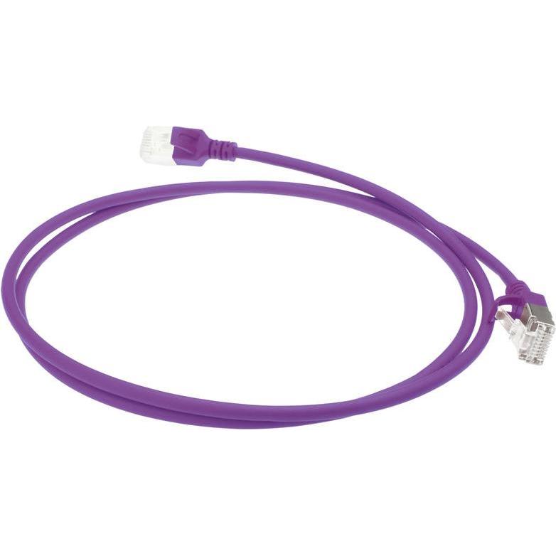 Thumbnail - ACT Purple 7 meter LSZH U/FTP CAT6A datacenter slimline patch cable snagless with RJ45 connectors (U/FTP, CAT6a, 7 m), N...