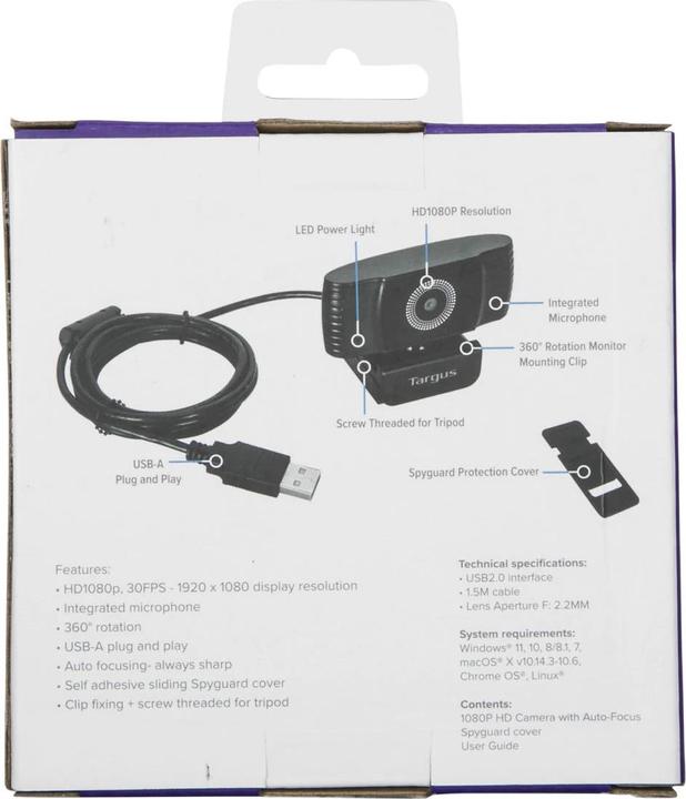 Produktbild Targus Webcam Plus 1080p w/Auto Focus (2 Mpx)