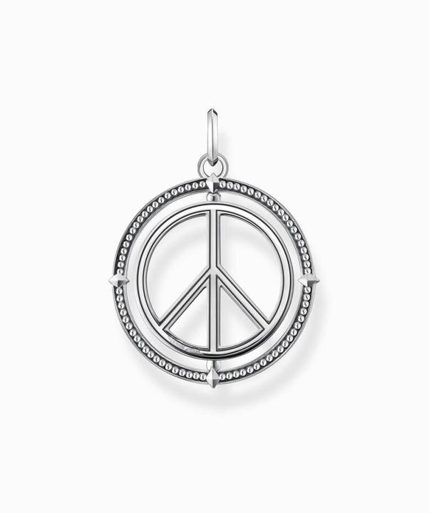 Productafbeelding Thomas Sabo Hanger Vredesteken met Gekleurde Stenen Zilver Gezwart (925 zilver)