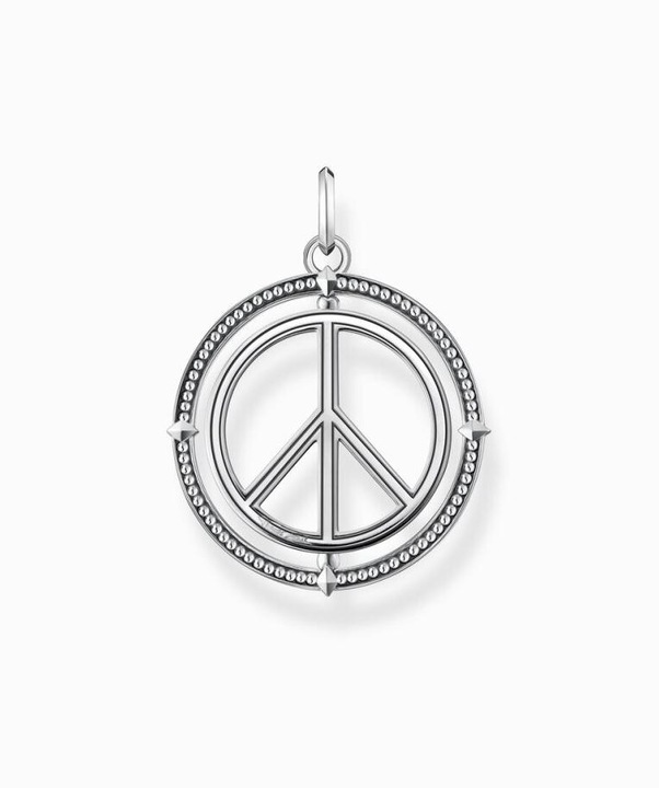 Produktbild Thomas Sabo Anhänger Peace Zeichen mit Bunten Steinen Silber Geschwärzt (925er Silber)