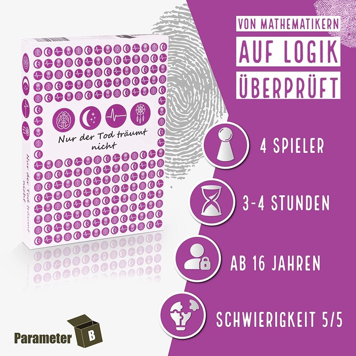 Immagine prodotto Parameter B PARPB003 - Nur der Tod träumt nicht - Crime Dinner Game, per 4 giocatori, da 16 anni (edizione DE) (Tedesco)