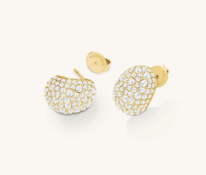 Produktbild Rosefield Mini Pave Ohrstecker (14K Yellow gold plated stainless steel 316L)