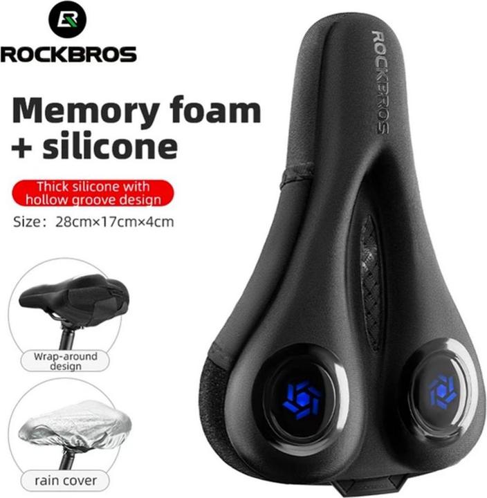 Actual product image Rockbros LF044BL saddle cover + rain cover - black and blue