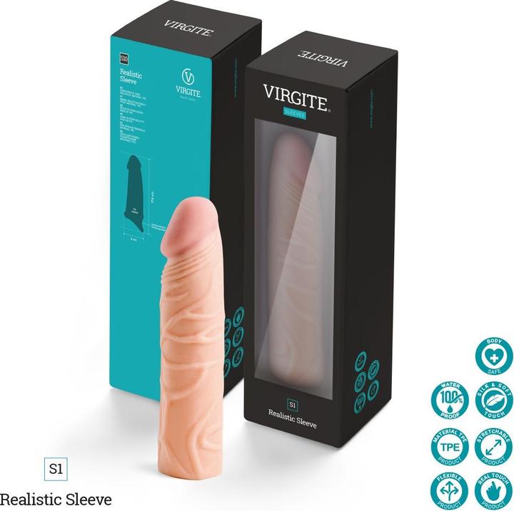 Produktbild Virgite Realistische Penishülle S1 Fleisch 16'5 cm