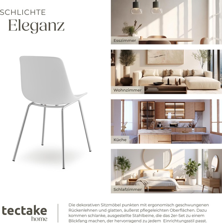Actual product image tectake Mave plastic chairs