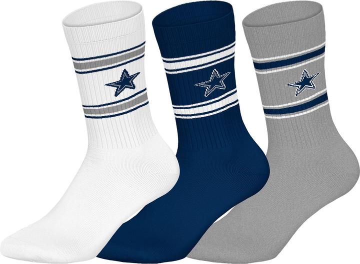 Produktbild Barefoot Dallas Cowboys 3pk Crew Socks 43-46 (3er Pack, 43 - 46)