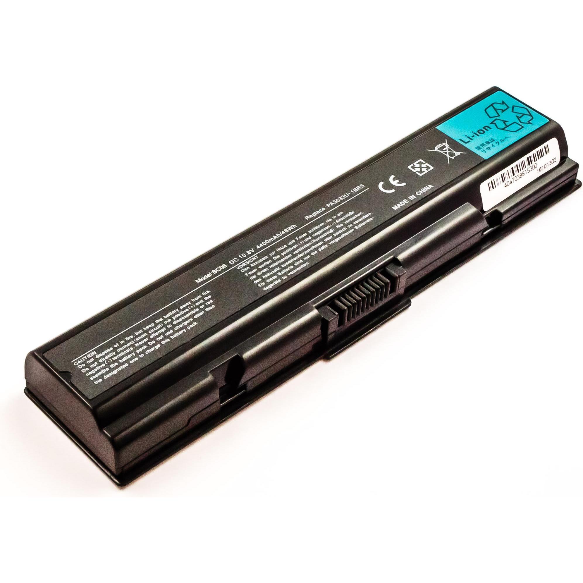 AGI Akku kompatibel mit Toshiba Satellite A200-1UM - Akku - 4.400 mAh (4400 mAh), Notebook Akku, Schwarz