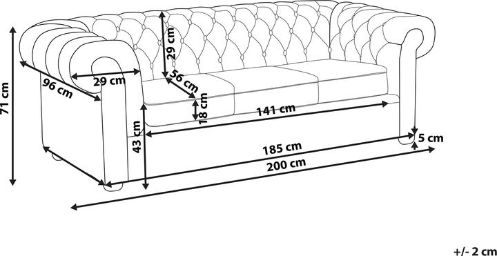 Actual product image Beliani Chesterfield (3-seater)