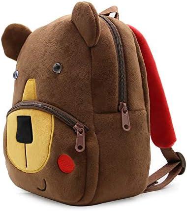 Immagine prodotto Only-Bags.Store Zaino in poliestere per la scuola, zaino in peluche con animali simpatici, borsa piccola per le