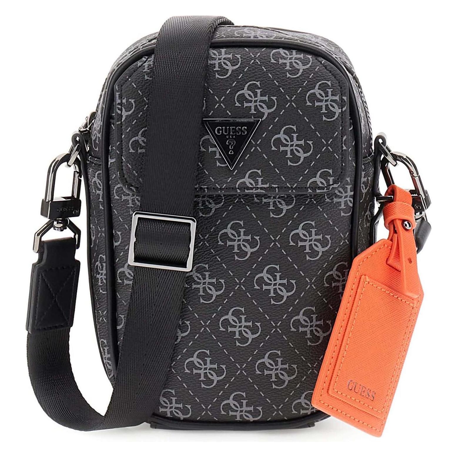 Guess, Herren, Handtasche, Milano Crossbody Micro Bag, Grau, Schwarz