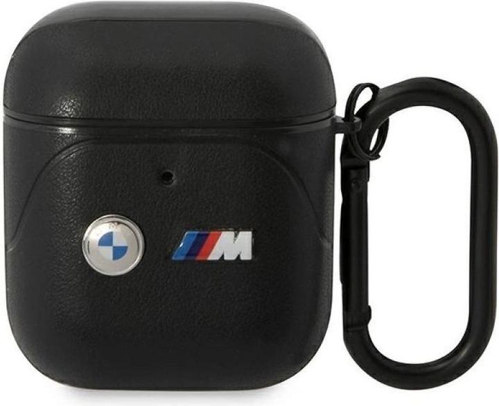 BMW BMA222PVTK AirPods 1/2 cover czarny/black Leather Curved Line (Headphone sleeve)