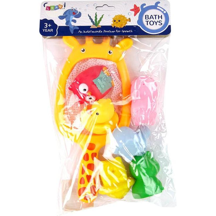 Lean Toys IMPORT LEANTOYS Gummi-Netz Giraffe Badetiere Set