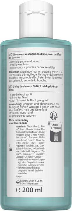 Image du produit Lavera mildes Gesichtswasser basis sensitiv liq (Lingettes nettoyantes pour le visage, 200 ml)