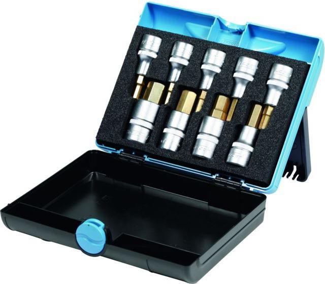 Produktbild HAZET Schraubendreher-Steckschlüsseleinsatz Satz 986/9N ∙ Vierkant12,5 mm (1/2 Zoll) ∙ Innen Sechsk…